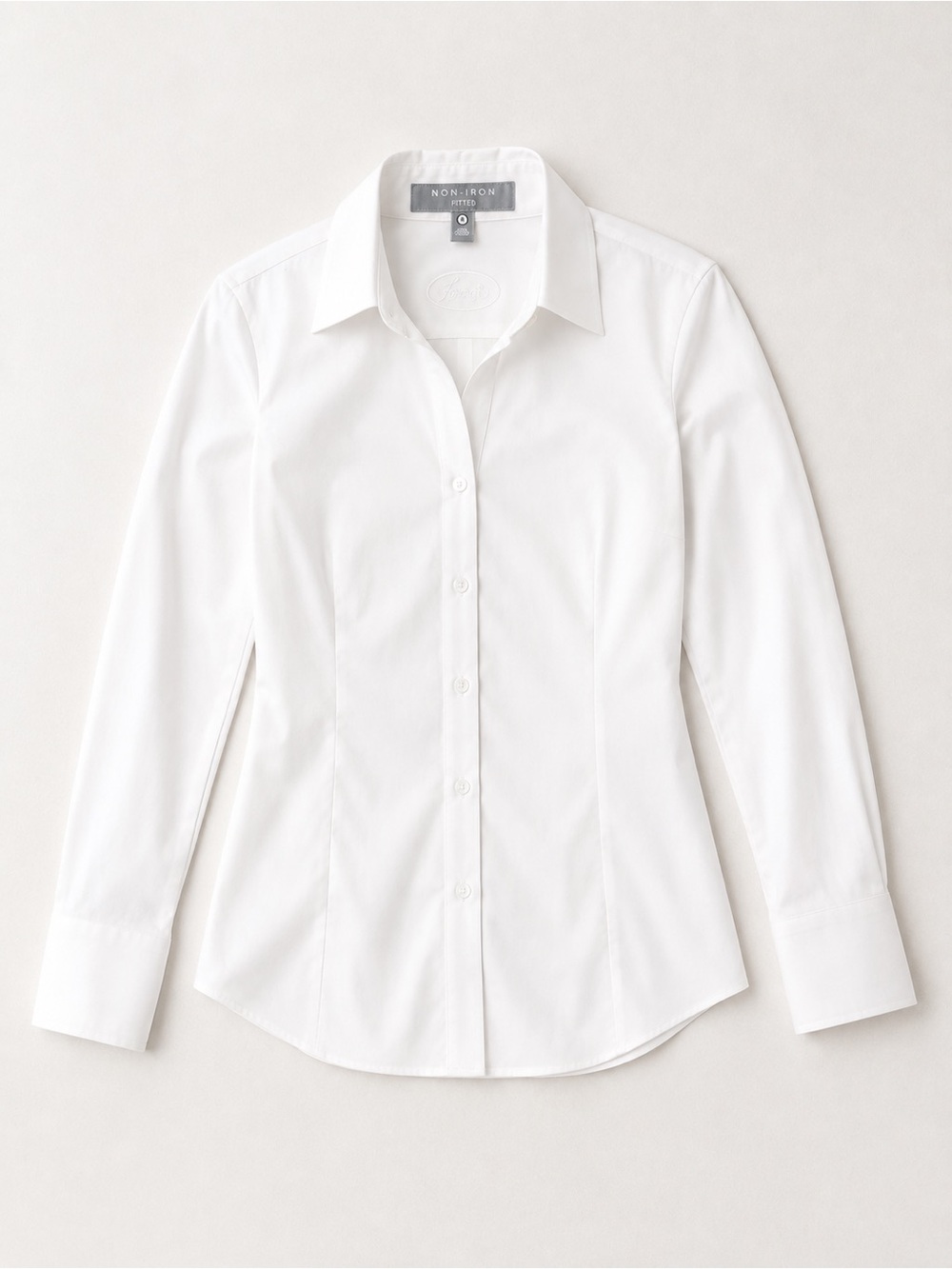 Foxcroft White Tailored Non-Iron Button-Down Shirt